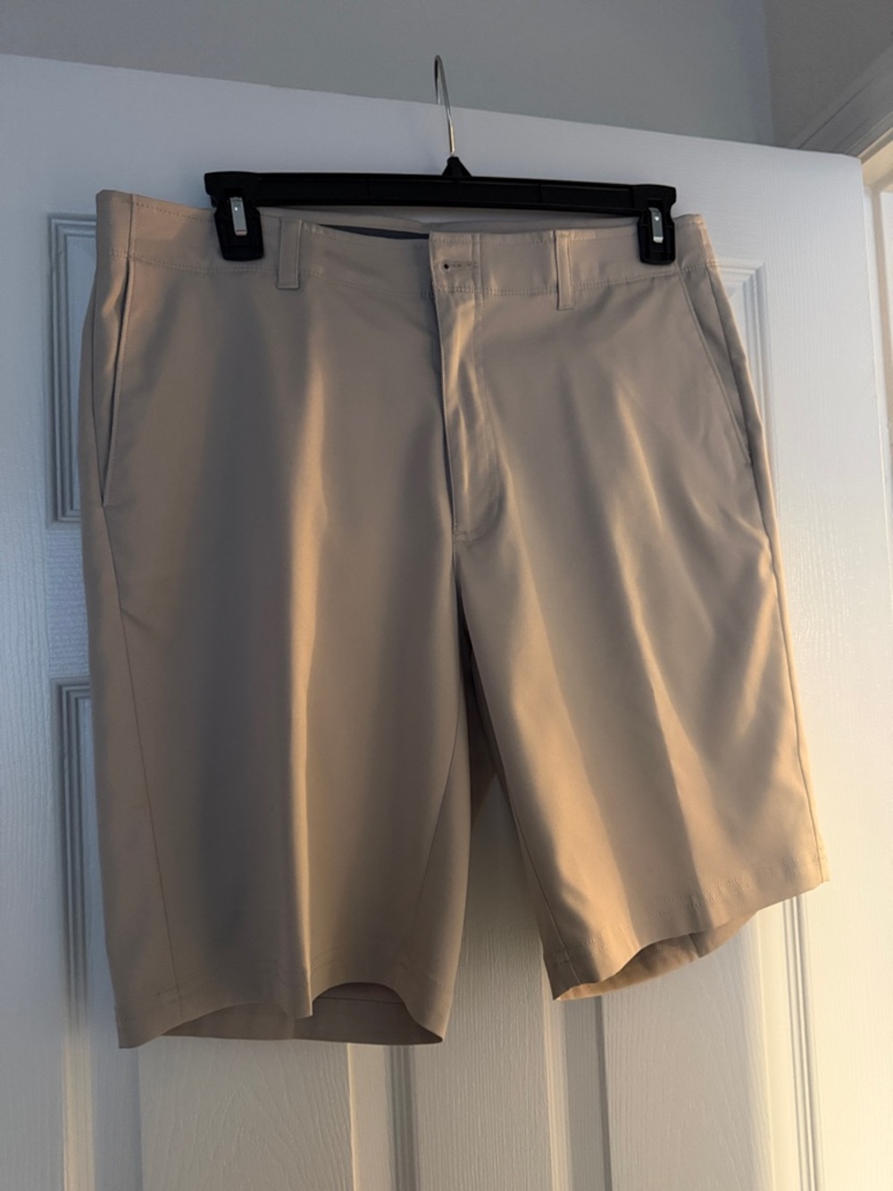 PGA Tour Khaki Flat-Front Performance Golf Shorts